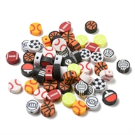 100 clayperler med diverse bolde